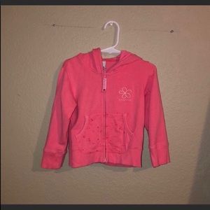 OshKosh Coral Pink Zip Up Long Sleeve Hoodie Girls Sz 2T